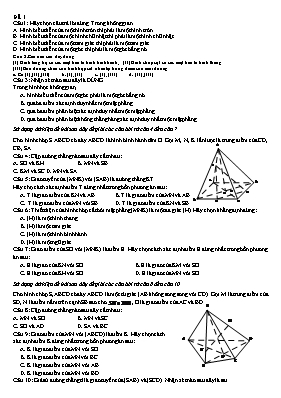Bài tập Hình học 11 chương 2 (Đề 1)